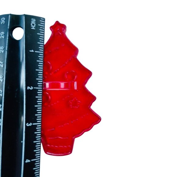 Vintage Red Plastic Christmas Tree Cookie Cutter - Picture 4 of 4